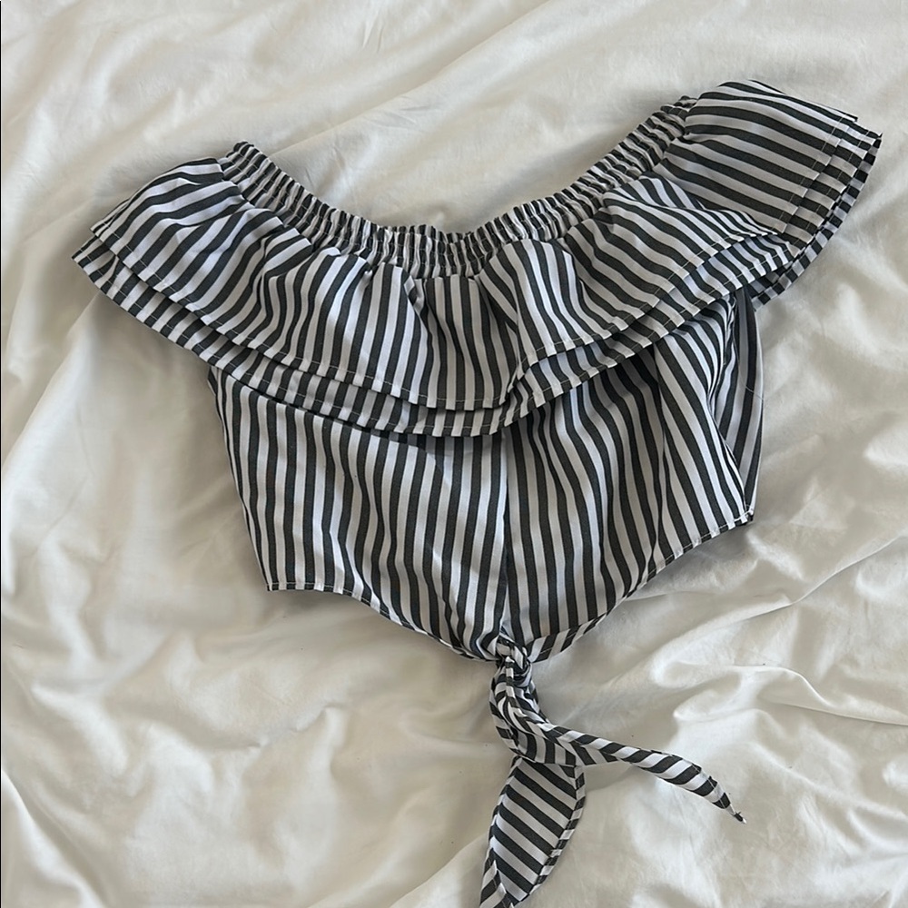 Striped off shoulder blouse